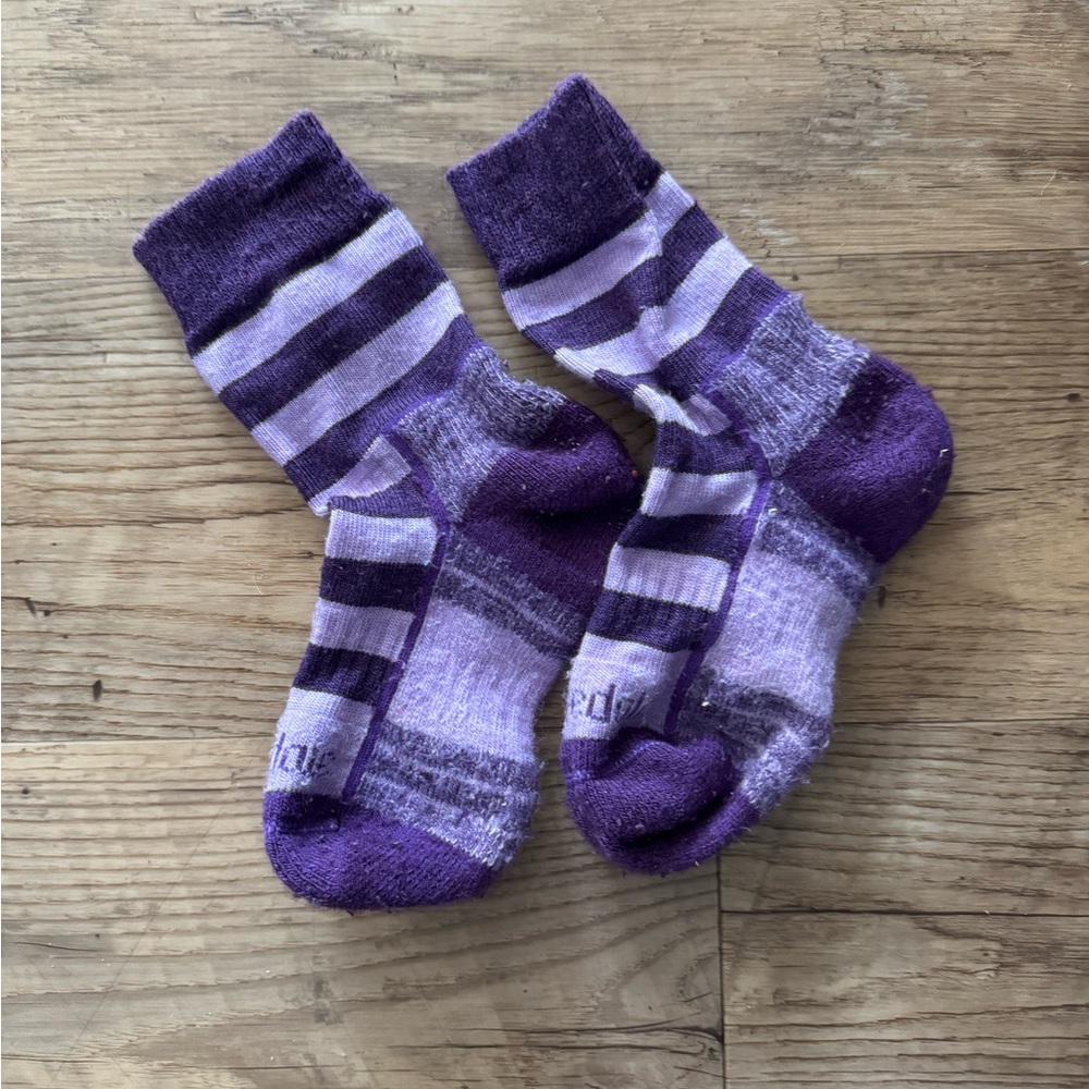 Bridgedale Purple Striped Merino Wool Socks women’s small 4-6
